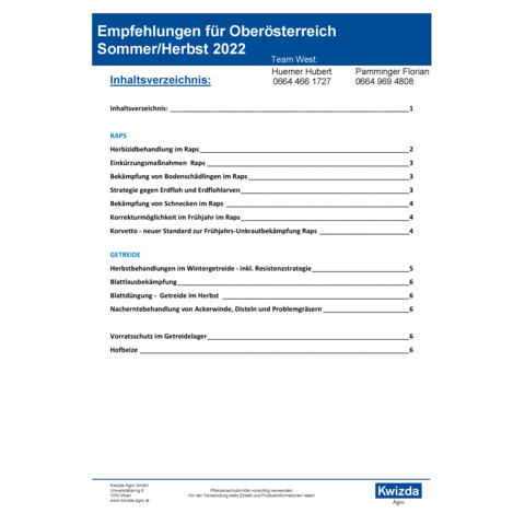 Regionalempfehlung Herbst 2022 - Huemer